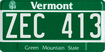 VT license plate ZEC413