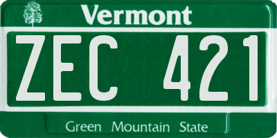 VT license plate ZEC421