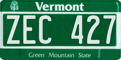 VT license plate ZEC427