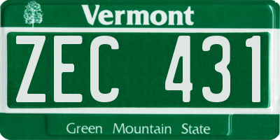 VT license plate ZEC431