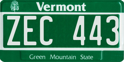 VT license plate ZEC443
