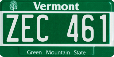 VT license plate ZEC461