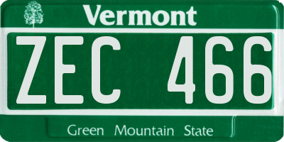 VT license plate ZEC466
