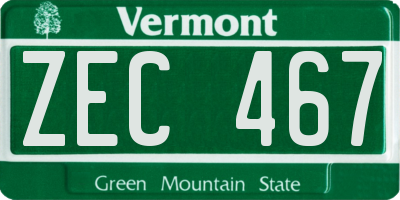 VT license plate ZEC467