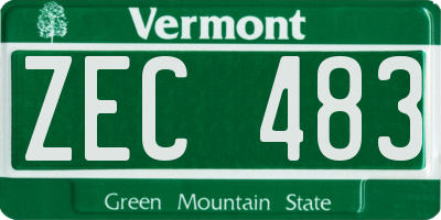 VT license plate ZEC483