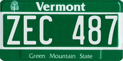 VT license plate ZEC487