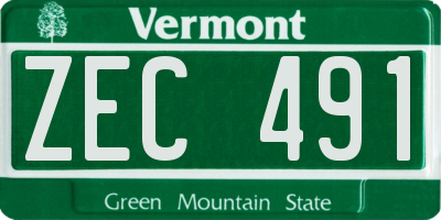 VT license plate ZEC491