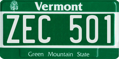 VT license plate ZEC501
