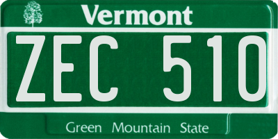 VT license plate ZEC510