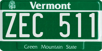 VT license plate ZEC511
