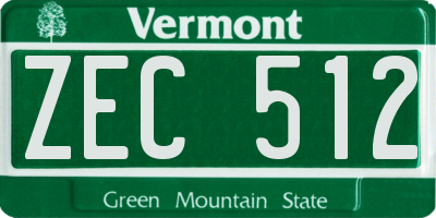 VT license plate ZEC512