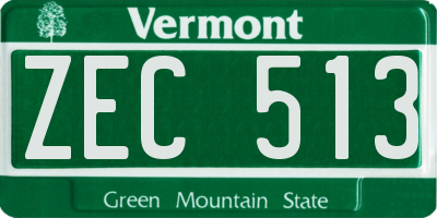 VT license plate ZEC513