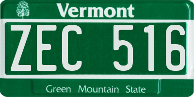 VT license plate ZEC516