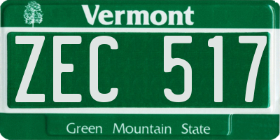 VT license plate ZEC517