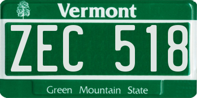 VT license plate ZEC518