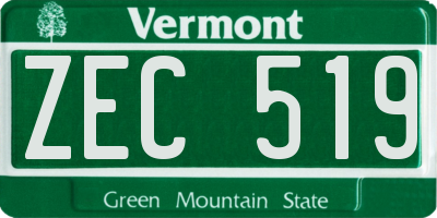 VT license plate ZEC519