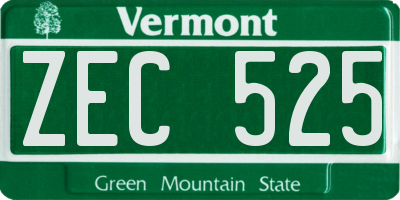 VT license plate ZEC525