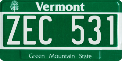 VT license plate ZEC531