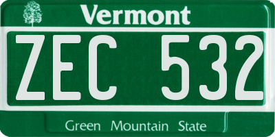 VT license plate ZEC532