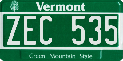 VT license plate ZEC535