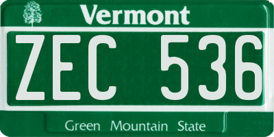 VT license plate ZEC536