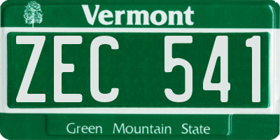 VT license plate ZEC541