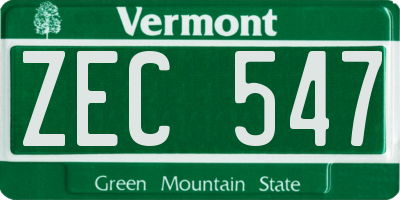 VT license plate ZEC547