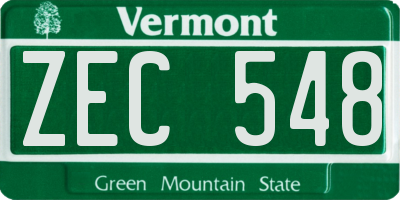 VT license plate ZEC548