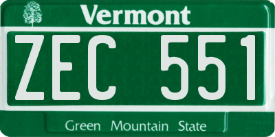 VT license plate ZEC551