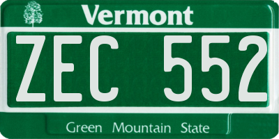 VT license plate ZEC552
