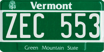 VT license plate ZEC553
