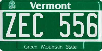 VT license plate ZEC556