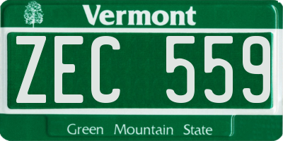 VT license plate ZEC559