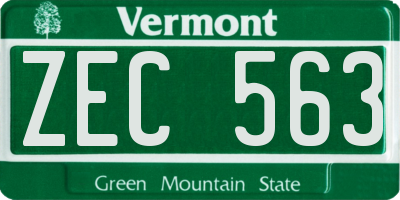 VT license plate ZEC563