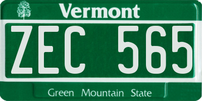 VT license plate ZEC565