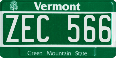 VT license plate ZEC566