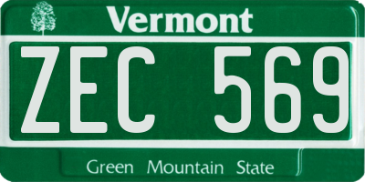 VT license plate ZEC569