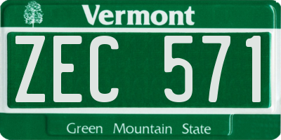 VT license plate ZEC571