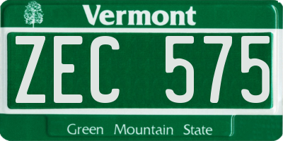 VT license plate ZEC575