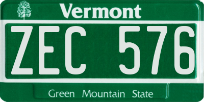 VT license plate ZEC576