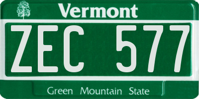 VT license plate ZEC577