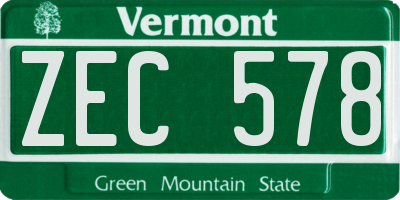 VT license plate ZEC578