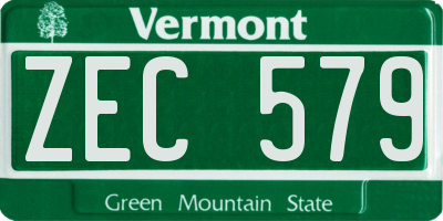 VT license plate ZEC579