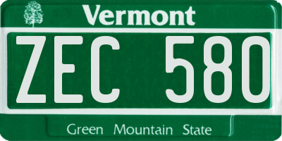 VT license plate ZEC580