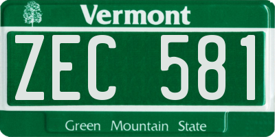 VT license plate ZEC581