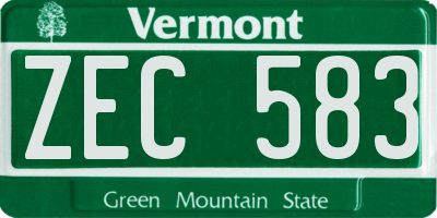 VT license plate ZEC583