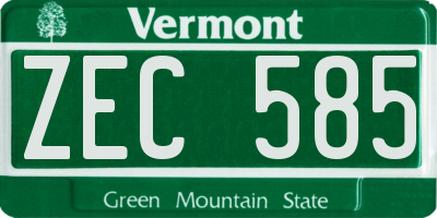 VT license plate ZEC585