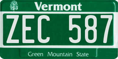 VT license plate ZEC587