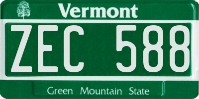 VT license plate ZEC588
