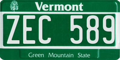 VT license plate ZEC589